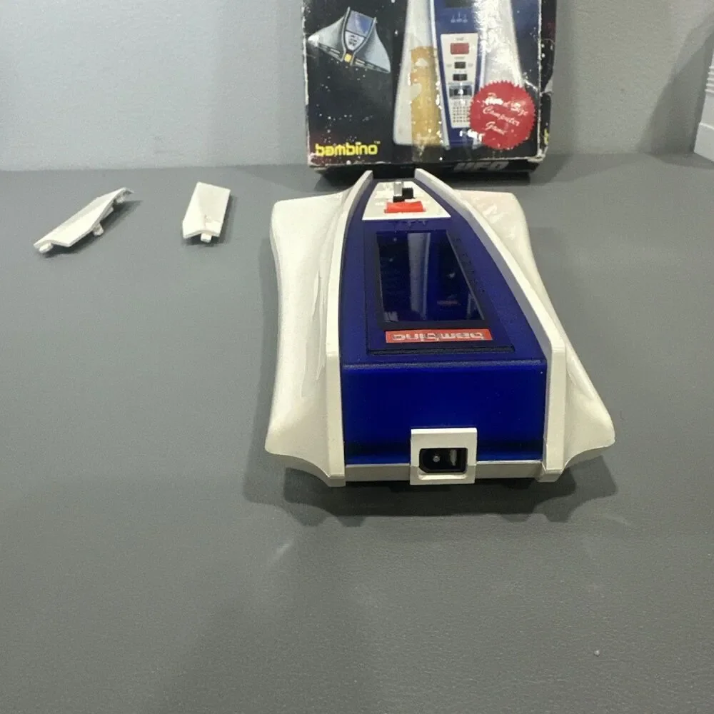 Bambino UFO Master Blaster Station Handheld Game W/ Box Manual Tested Fast Ship